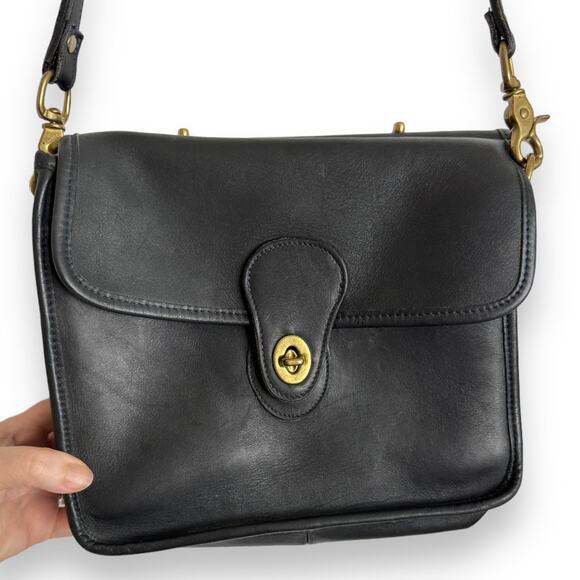 Vintage Dove Navy Blue Medium Unlined Leather Top Handle Cross Body Purse - Picture 2 of 16